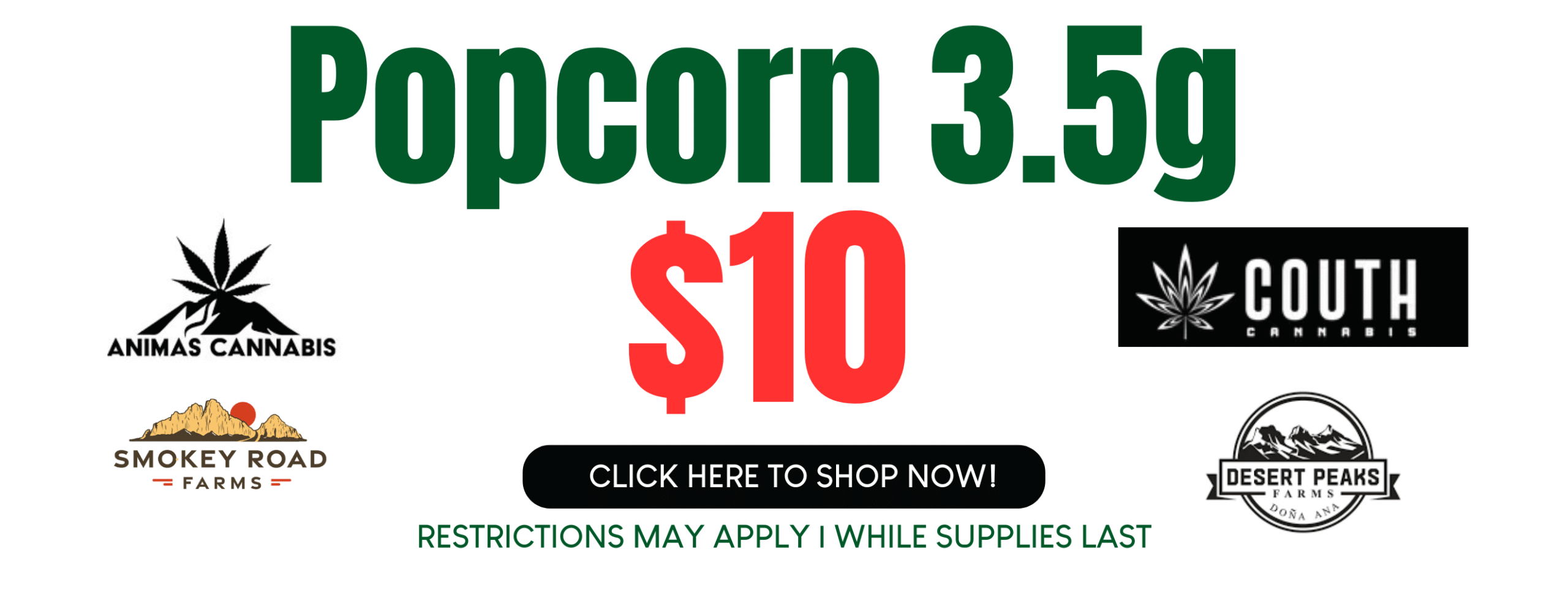Popcorn 3.5 Flowers on Sale at Greens Cannabis Dispensary Sunland Park
